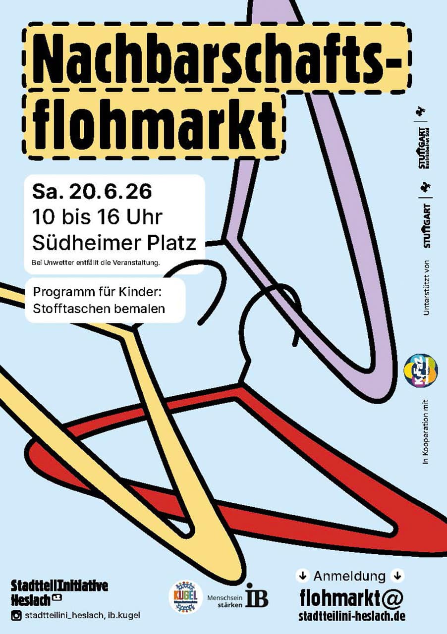 Stadtteilinitiative Stuttgart Nachbarschaftsflohmarkt 178 Stadtteil Initiative Heslach Flohmarkt Flyer A5 entwurf2