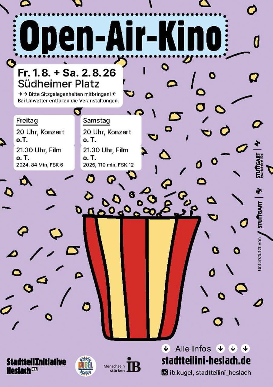 Stadtteilinitiative Stuttgart Open Air Kino 178 Stadtteil Initiative Heslach Kino Flyer A5 PROD